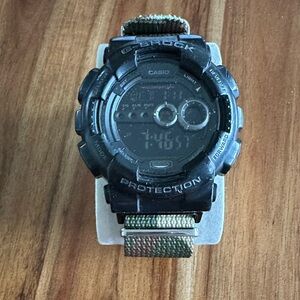 G-Shock GD-100 with Jay Kay adapters on Camo Nato Strap
